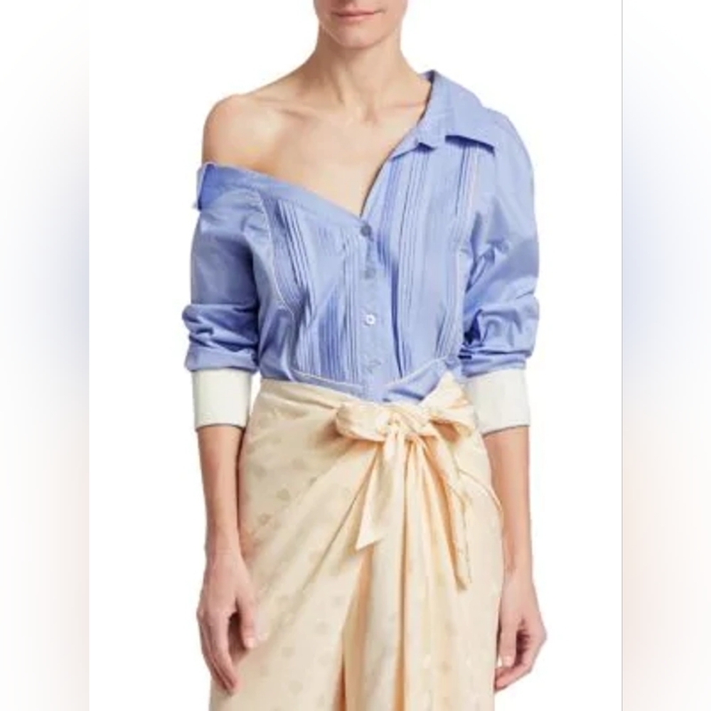 Johanna Ortiz MANLY BLUES COLLARED POPLIN SHIRT size 0 in EUC